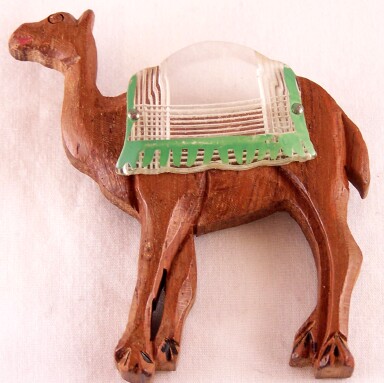 BP22 wood camel w lucite saddle